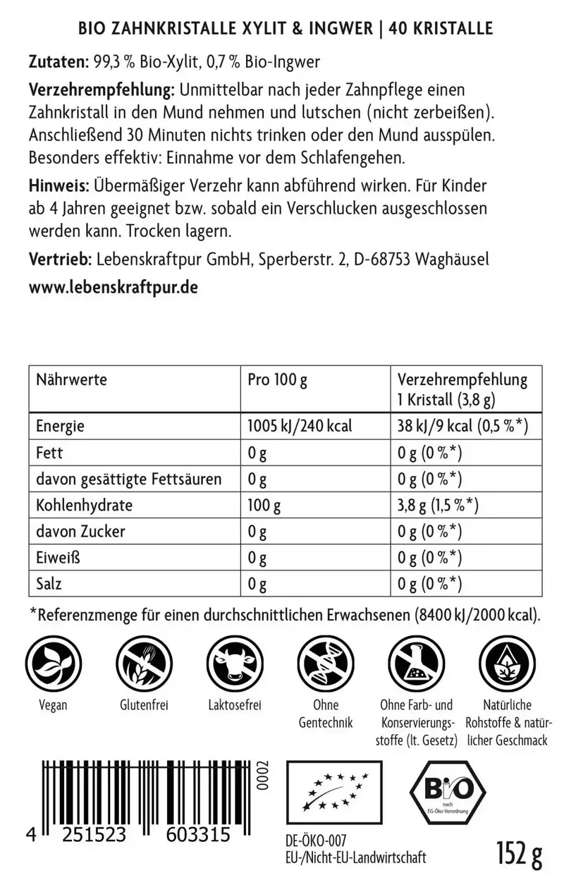 Bio Zahnkristalle® Xylit & Ingwer