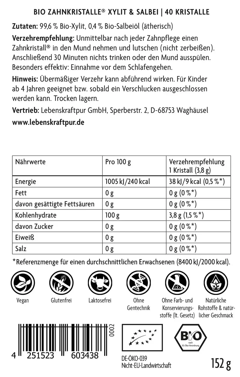 Bio Zahnkristalle® Xylit & Salbei