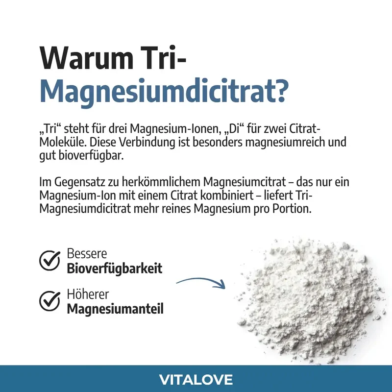 Tri-Magnesium-Dicitrat Kapseln (360 mg) – 120 Kapseln