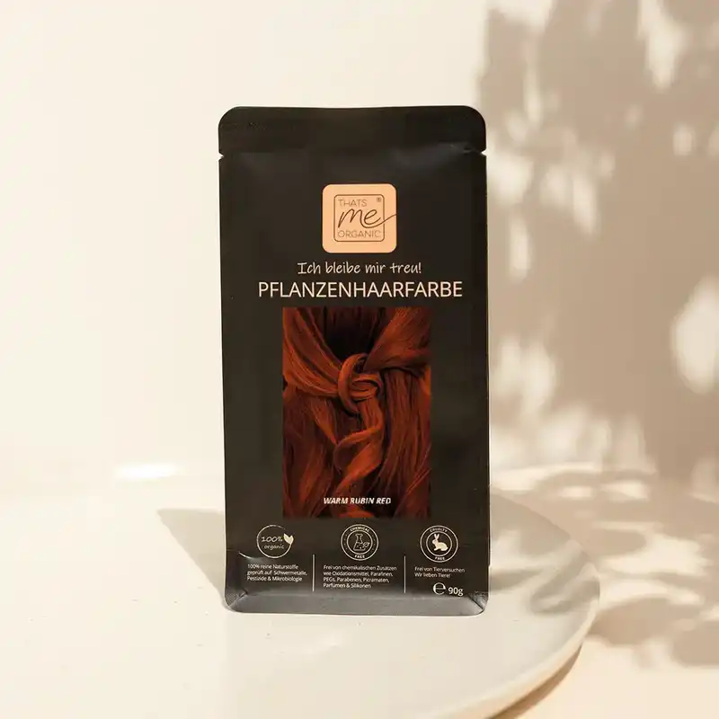Profi-Pflanzenhaarfarbe SET "warmes Rubin-Rot - warm rubin red"