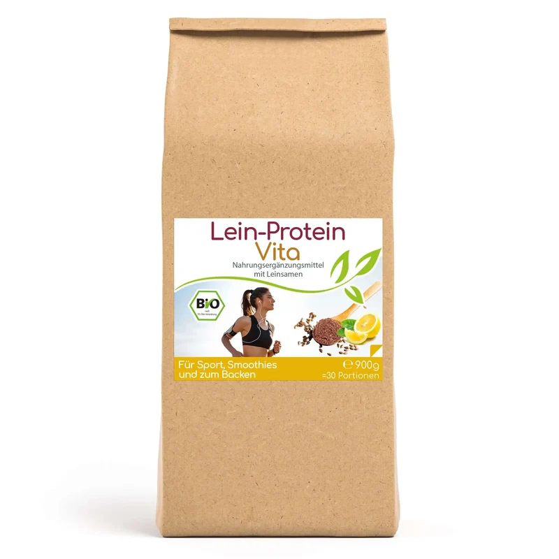 Bio Lein-Protein (natürlicher Proteinshake) - 30 Portionen - 900g