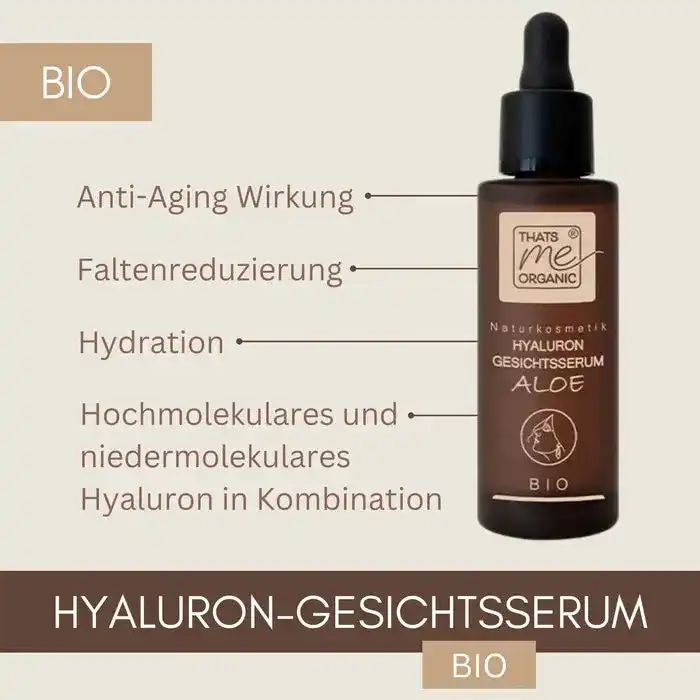 BIO Hyaluron-Gesichtsserum Aloe - Anti Aging - glättend & straffend 30ml vegan