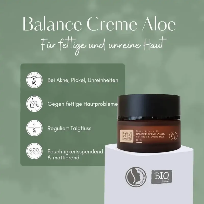 BALANCE-CREME Aloe für fettige & unreine Haut 50ml BIO-Naturkosmetik