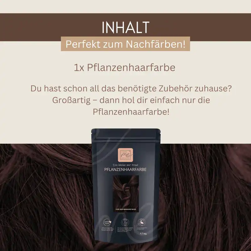 Profi-Pflanzenhaarfarbe kühles dunkles Mahagony-Schwarz "cool deep mahagony black"