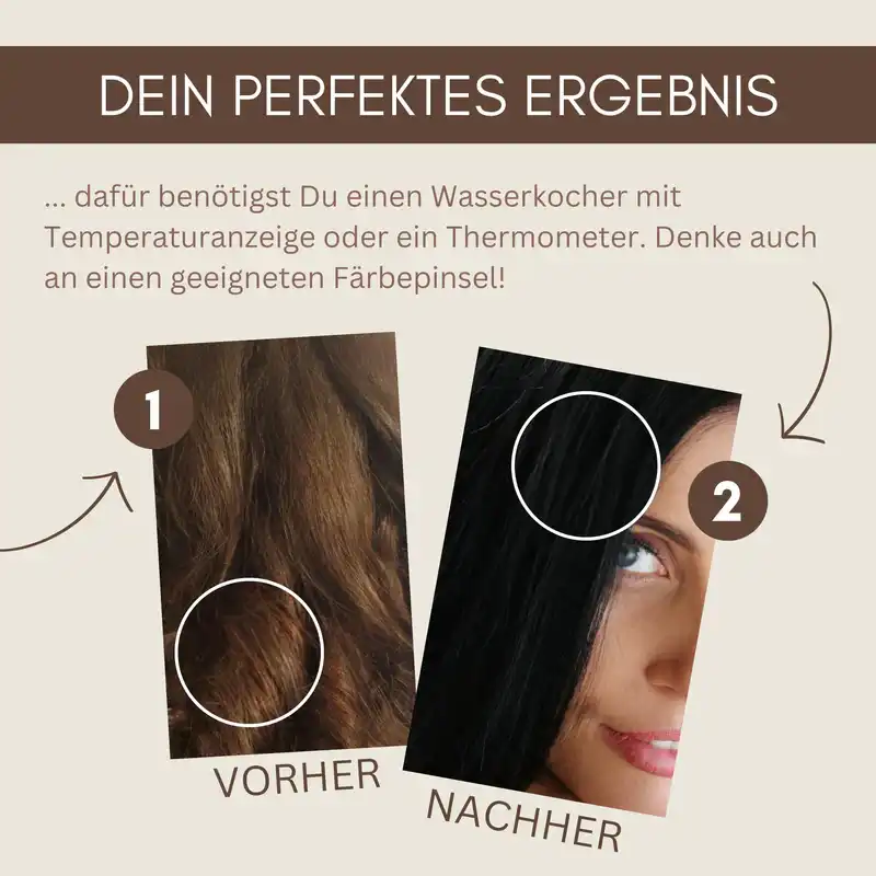 Profi-Pflanzenhaarfarbe SET kühles dunkles Mahagony-Schwarz "cool deep mahagony black"