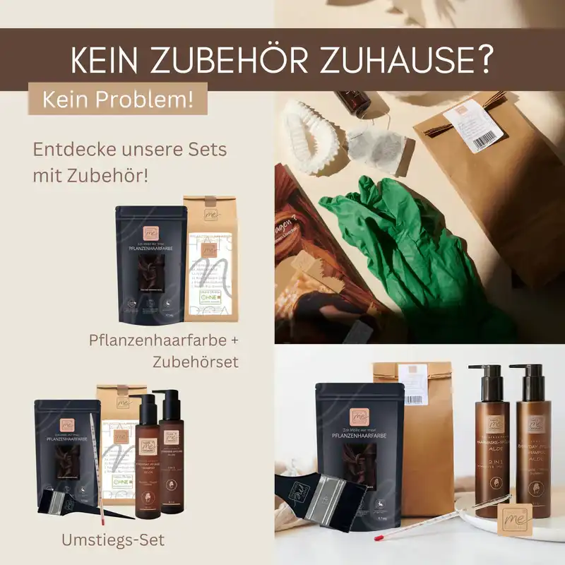 Profi-Pflanzenhaarfarbe SET kühles dunkles Mahagony-Schwarz "cool deep mahagony black"