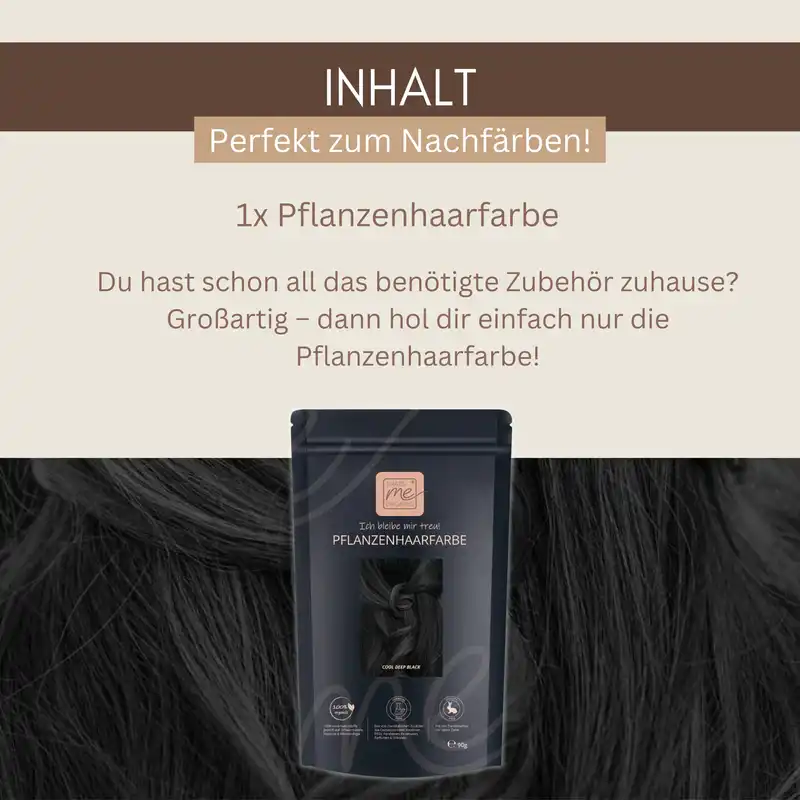 Profi-Pflanzenhaarfarbe SET kühles dunkles Schwarz "cool deep black"