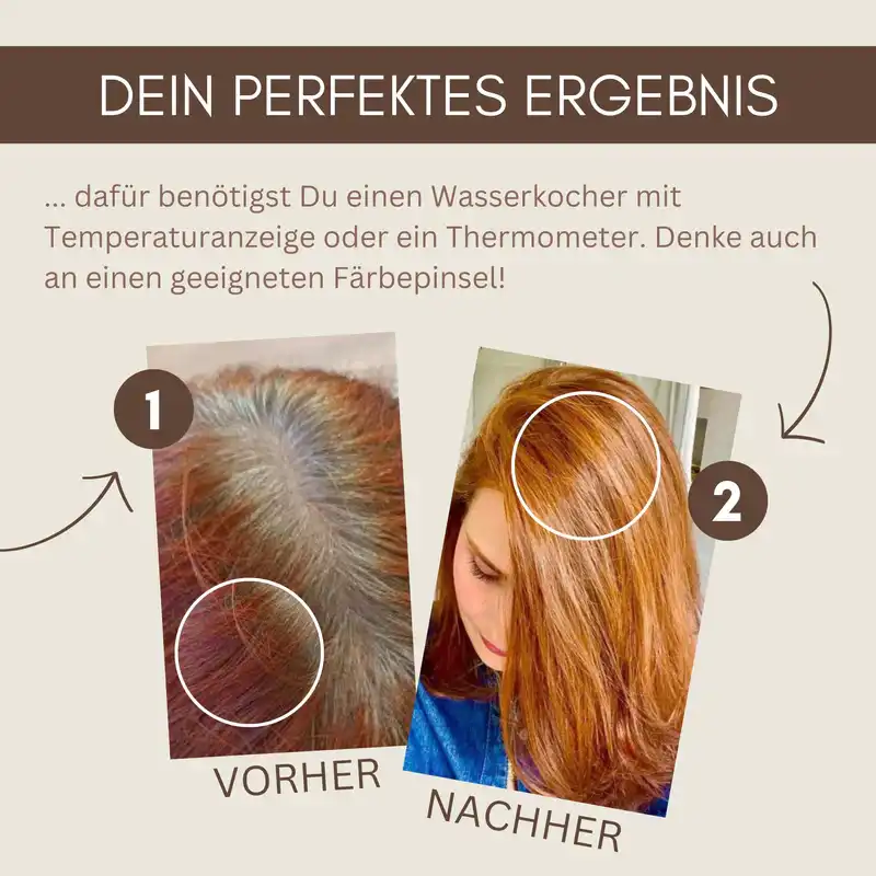 Profi-Pflanzenhaarfarbe SET warmes Kupfer-Rot "warm tizian red"