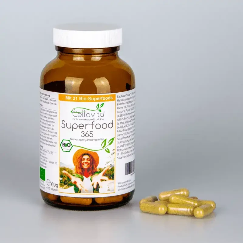 Superfood 365 Bio - mit 21 Bio-Superfoods - 150 Kapseln