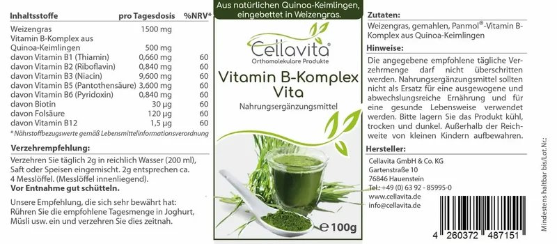Vitamin B-Komplex Vita 50-Tagesvorrat 100 g im Glas