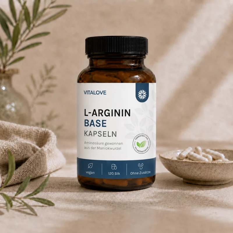 L-Arginin Base Kapseln – aus der Maniokwurzel – 120 Kapseln