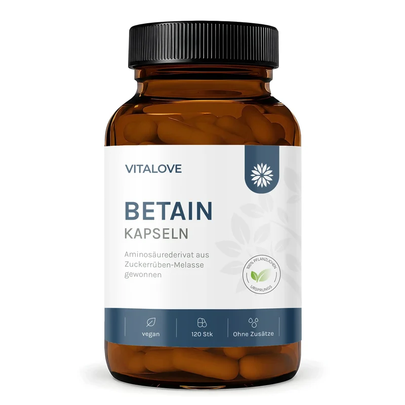 Betain HCL Kapseln – aus Zuckerrüben-Melasse – 120 Kapseln