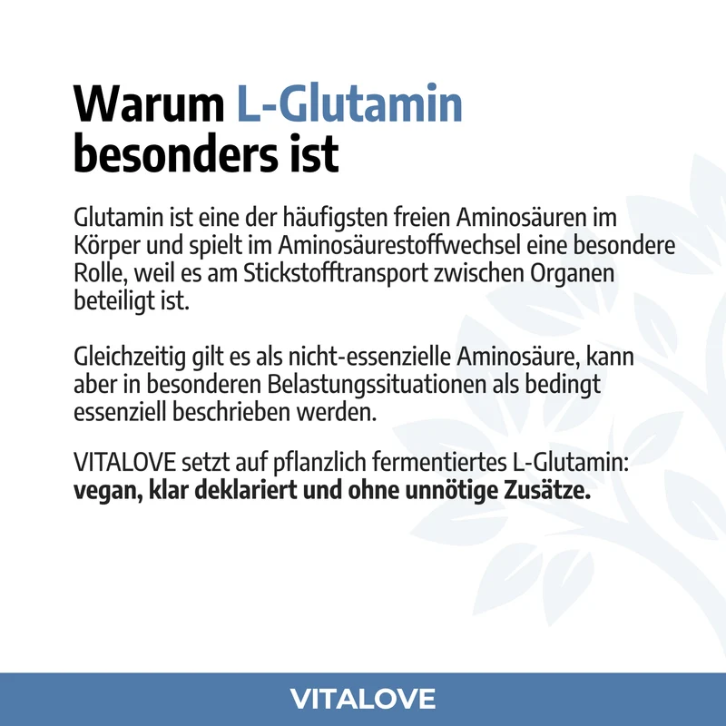 L-Glutamin Kapseln – pflanzliche Fermentation – 120 Kapseln