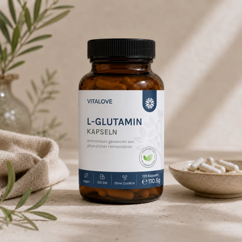 L-Glutamin Kapseln – pflanzliche Fermentation – 120 Kapseln