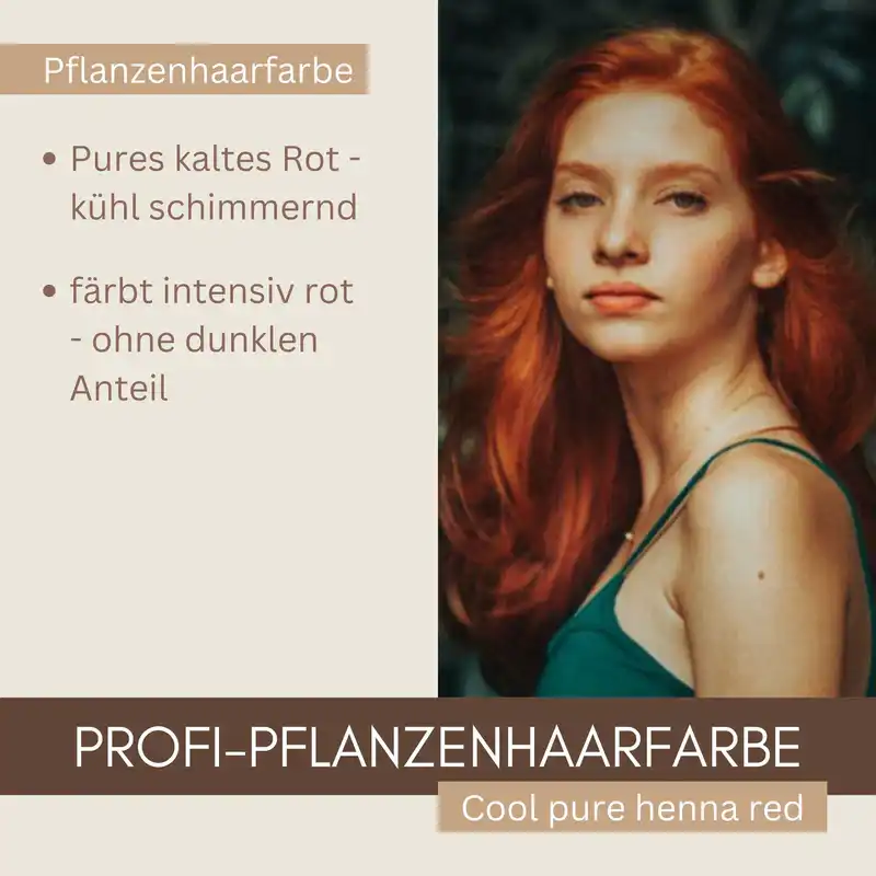 Profi-Pflanzenhaarfarbe "kaltes rotes Henna pur - cool pure henna red"