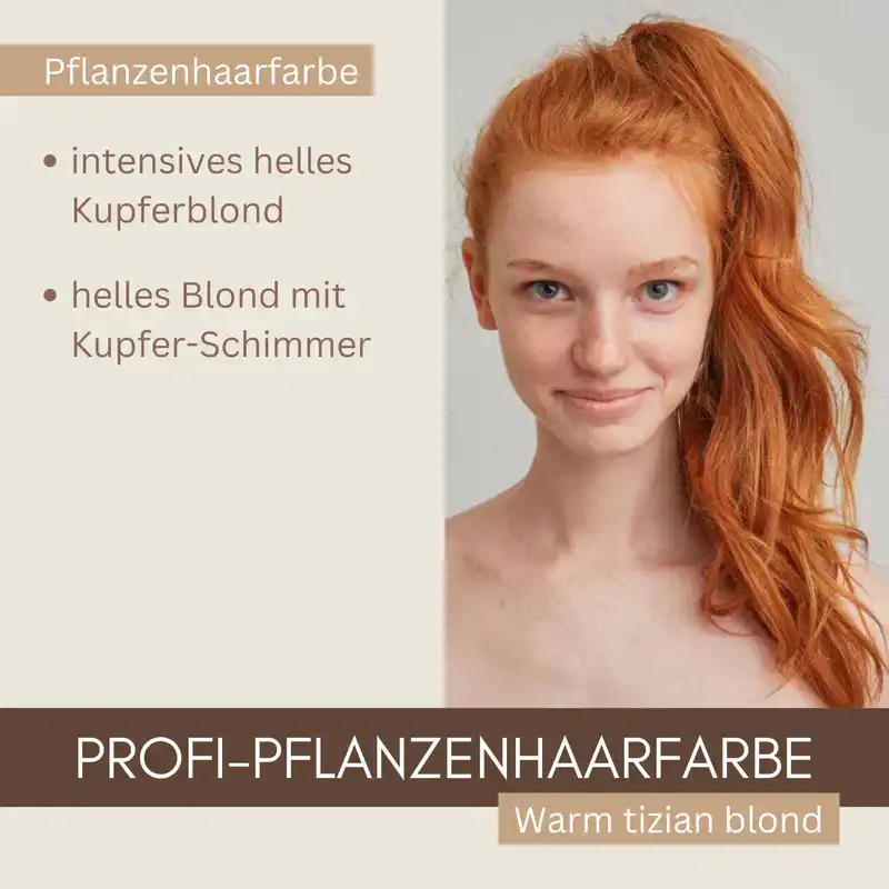 Profi-Pflanzenhaarfarbe "warmes helles Kupfer-Blond - warm tizian blond"