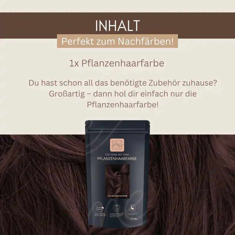 Profi-Pflanzenhaarfarbe kühles dunkles Mahagony-Braun "cool deep mahagony brown"