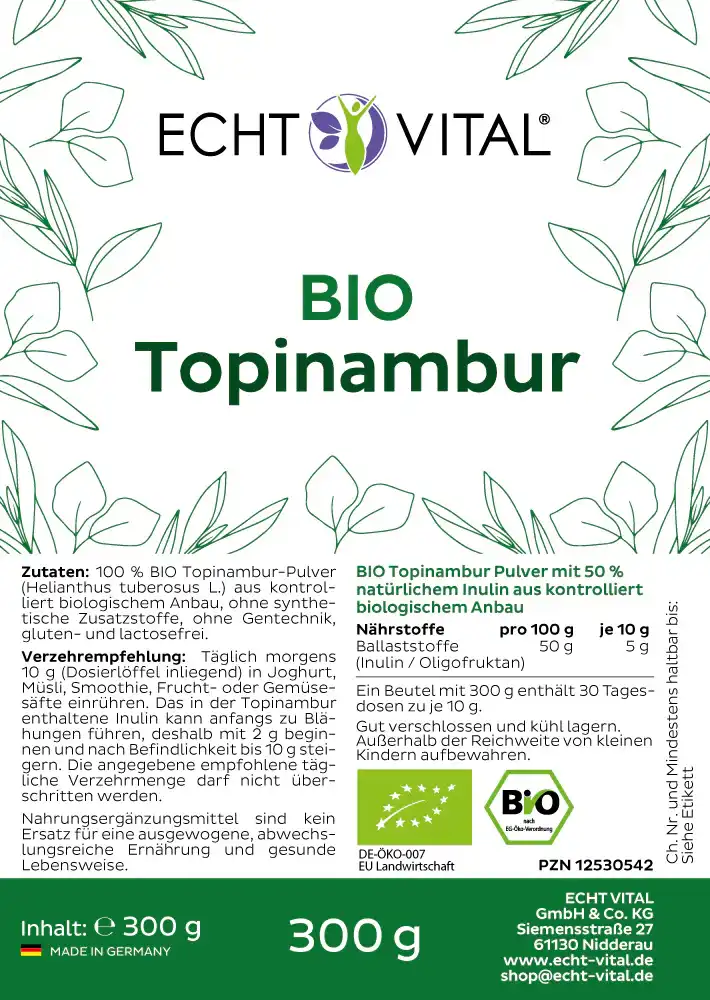 Bio Topinambur - 1 Beutel mit 300 g Pulver