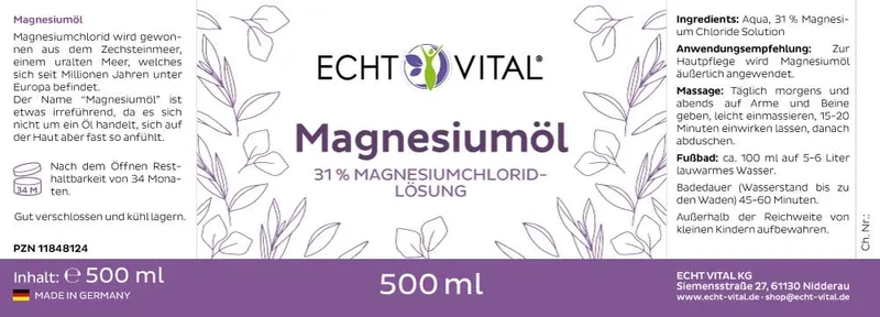 Magnesiumöl - 1 Flasche mit 500 ml