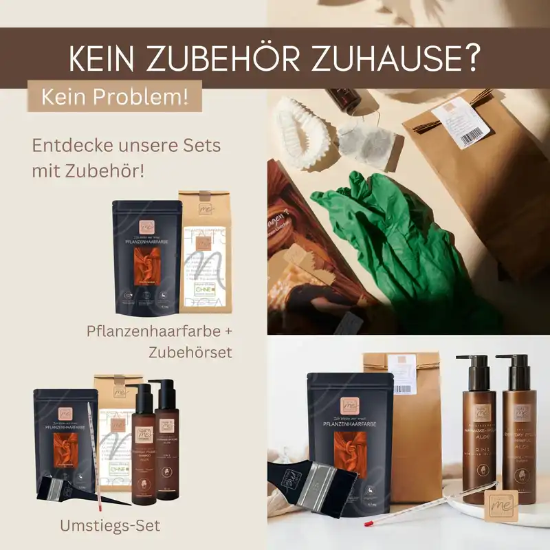 Profi-Pflanzenhaarfarbe SET "kaltes rotes Henna pur - cool pure henna red"