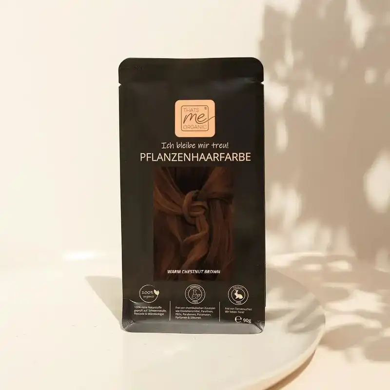 Profi-Pflanzenhaarfarbe SET "warmes Kastanien braun - warm chestnut brown"