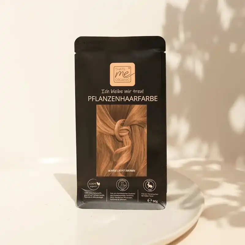 Profi-Pflanzenhaarfarbe SET warmes Hell-Braun "warm light brown"