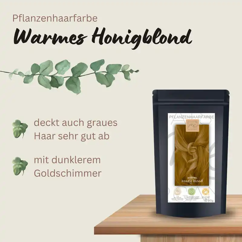 Profi-Pflanzenhaarfarbe SET warmes Honig-Blond "warm honey blond"