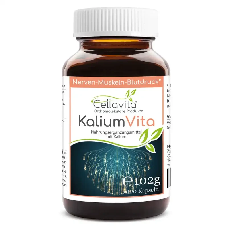 Kalium Kapseln - (Kaliumcitrat) 530 mg pro Tagesdosis (Nerven-Muskeln-Blutdruck)