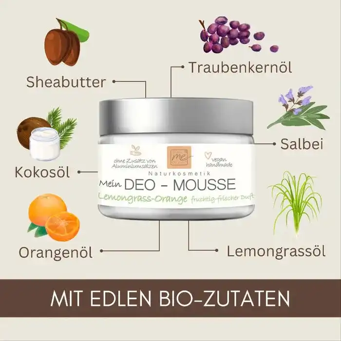 Deo-Mousse Lemongrass-Orange 24h+ Deo wie Creme ohne Aluminium Naturkosmetik 50ml
