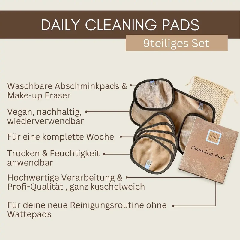 Wiederverwendbare Abschminkpads (Set 9-teilig)