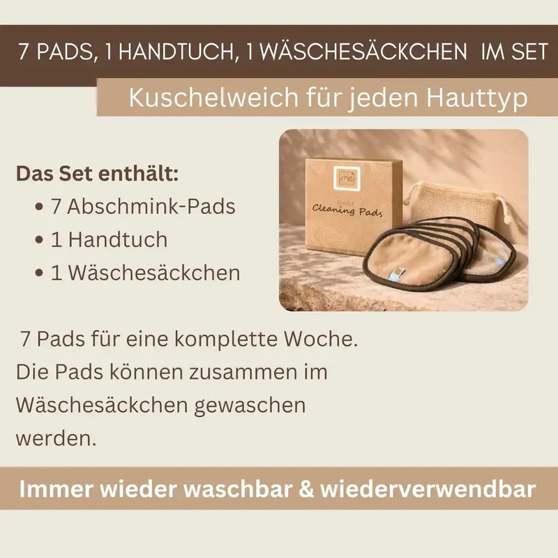 Wiederverwendbare Abschminkpads (Set 9-teilig)