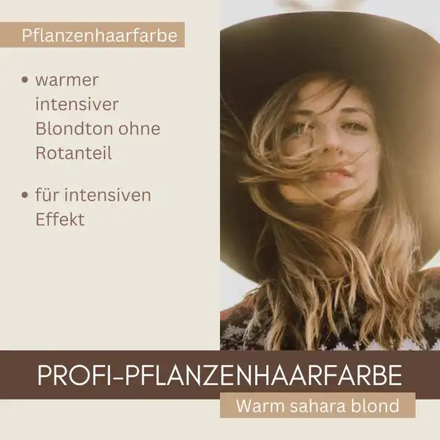 Profi-Pflanzenhaarfarbe warmes Sahara-Blond "warm sahara blond"