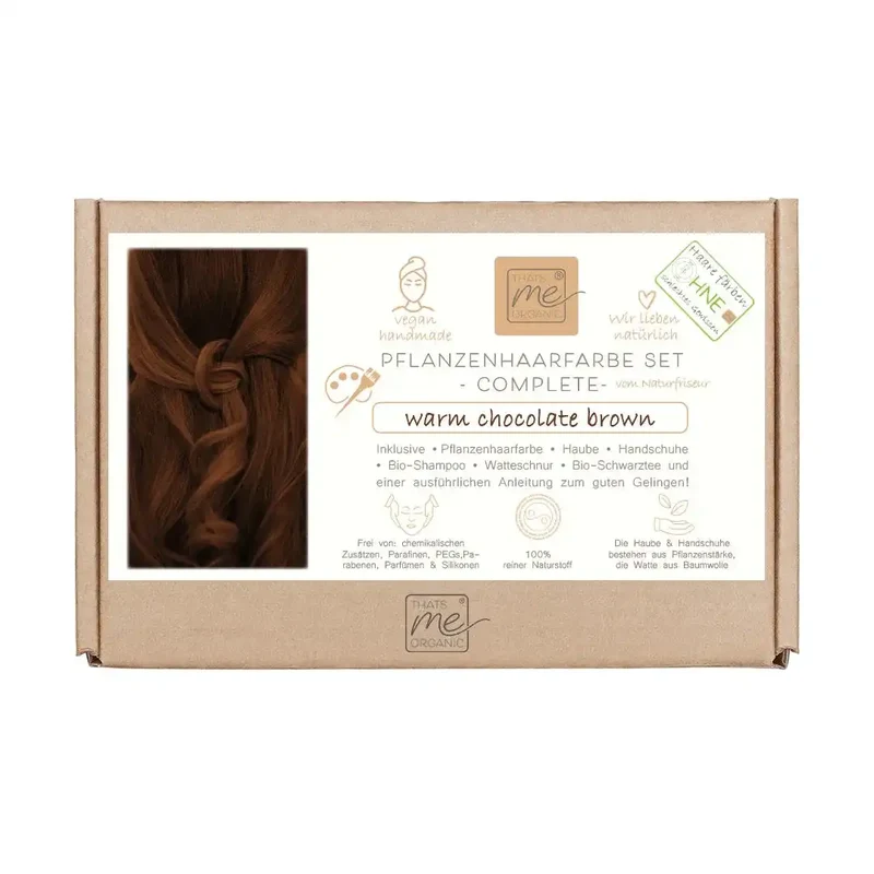 Profi-Pflanzenhaarfarbe warmes Schokoladen-Braun "warm chocolate brown"