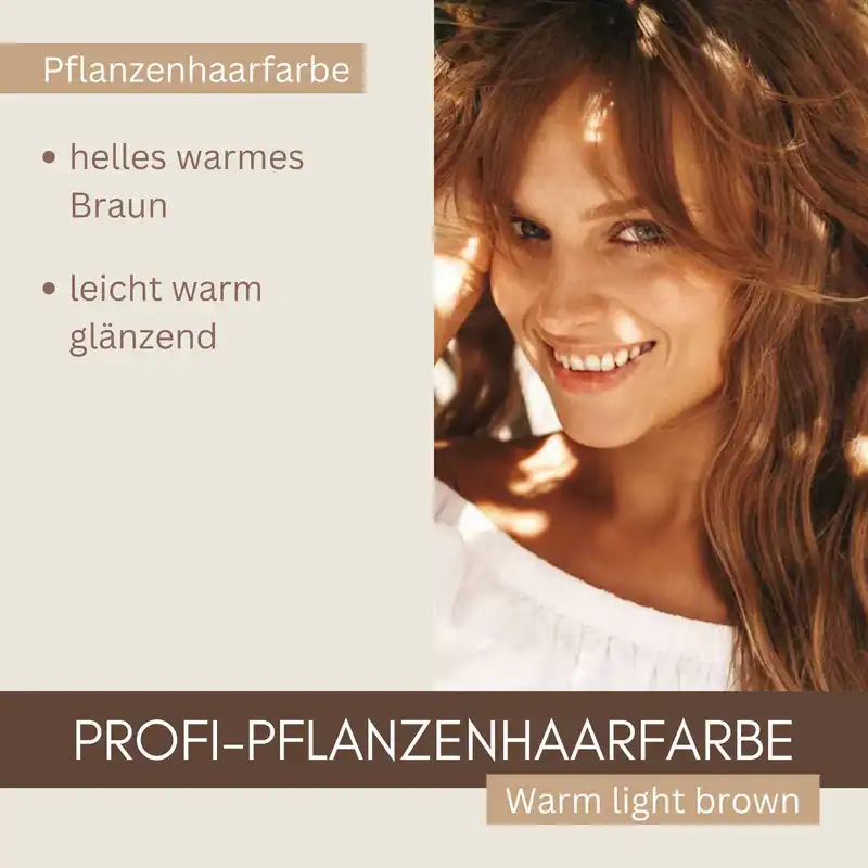 Profi-Pflanzenhaarfarbe warmes Hell-Braun "warm light brown"