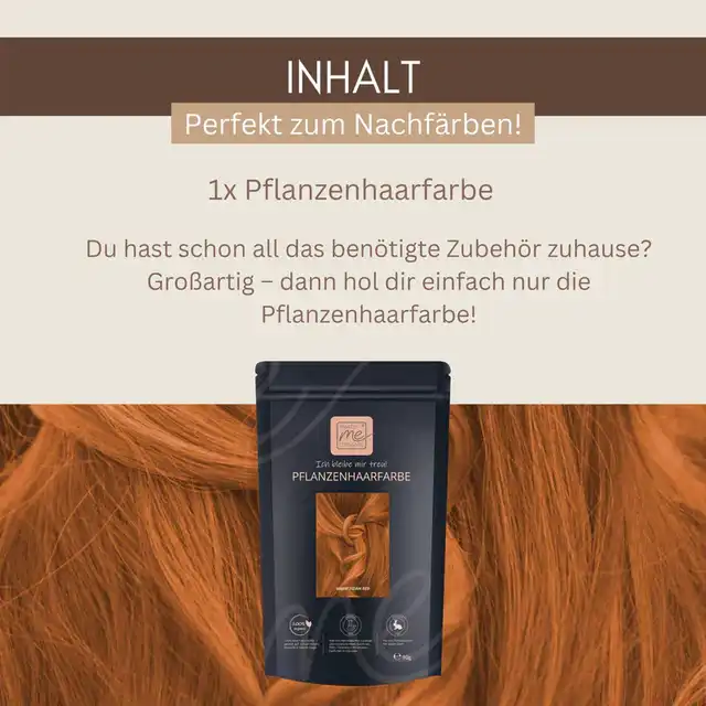 Profi-Pflanzenhaarfarbe warmes Kupfer-Rot "warm tizian red"