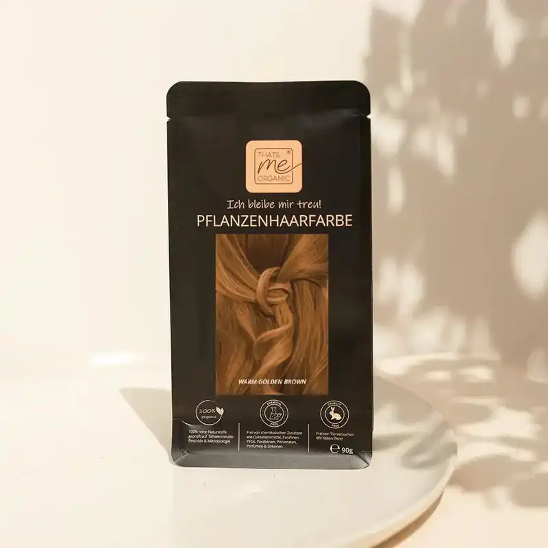 Profi-Pflanzenhaarfarbe warmes Gold-Braun "warm golden brown"