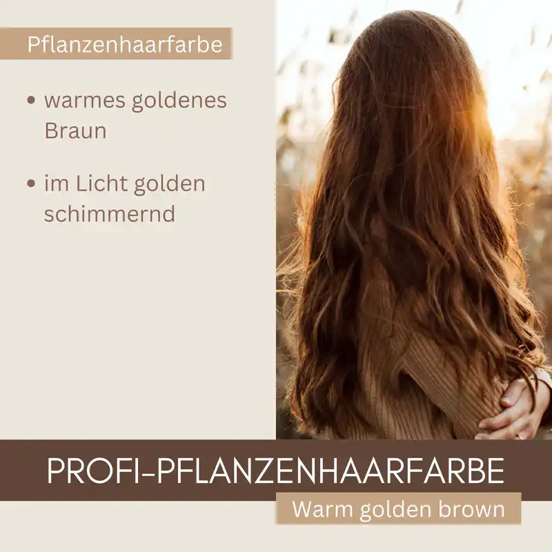 Profi-Pflanzenhaarfarbe warmes Gold-Braun "warm golden brown"