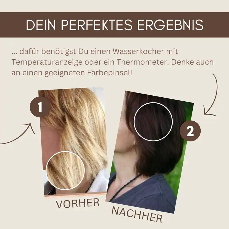 Profi-Pflanzenhaarfarbe kühles dunkles Braun "cool deep brown"