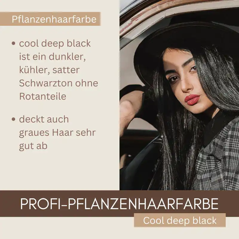 Profi-Pflanzenhaarfarbe kühles dunkles Schwarz "cool deep black"