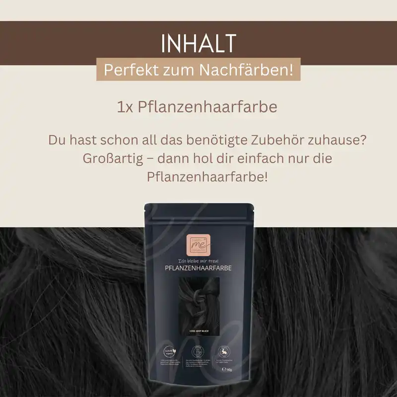 Profi-Pflanzenhaarfarbe kühles dunkles Schwarz "cool deep black"