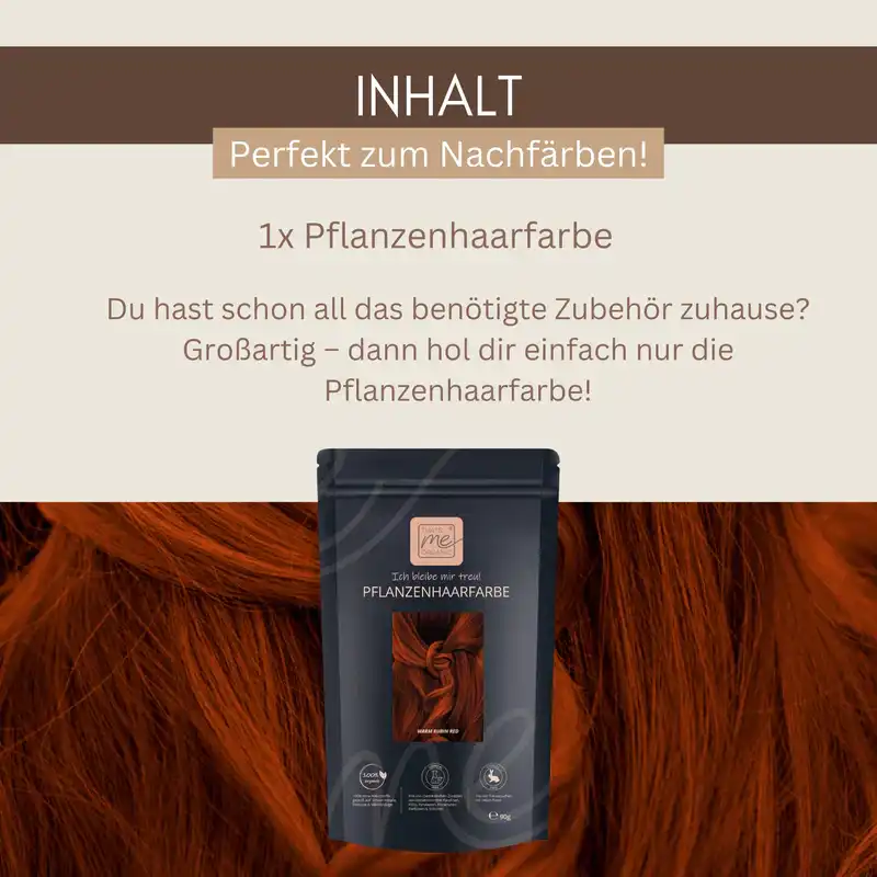 Profi-Pflanzenhaarfarbe "warmes Rubin-Rot - warm rubin red"