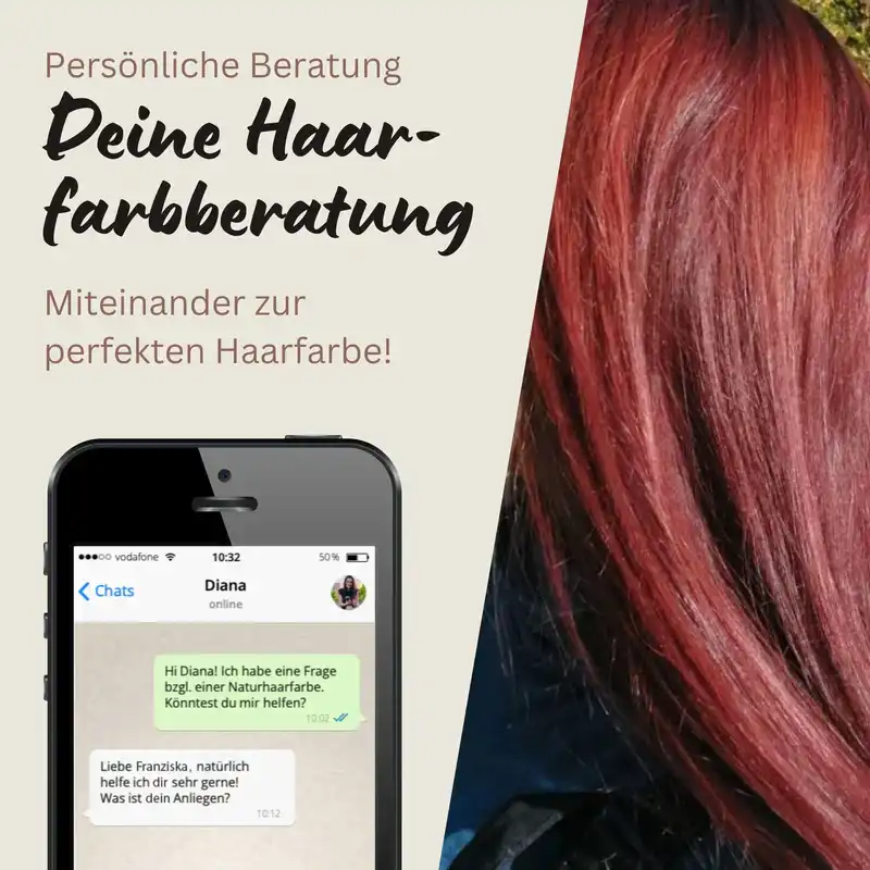 Profi-Pflanzenhaarfarbe "warmes Rubin-Rot - warm rubin red"