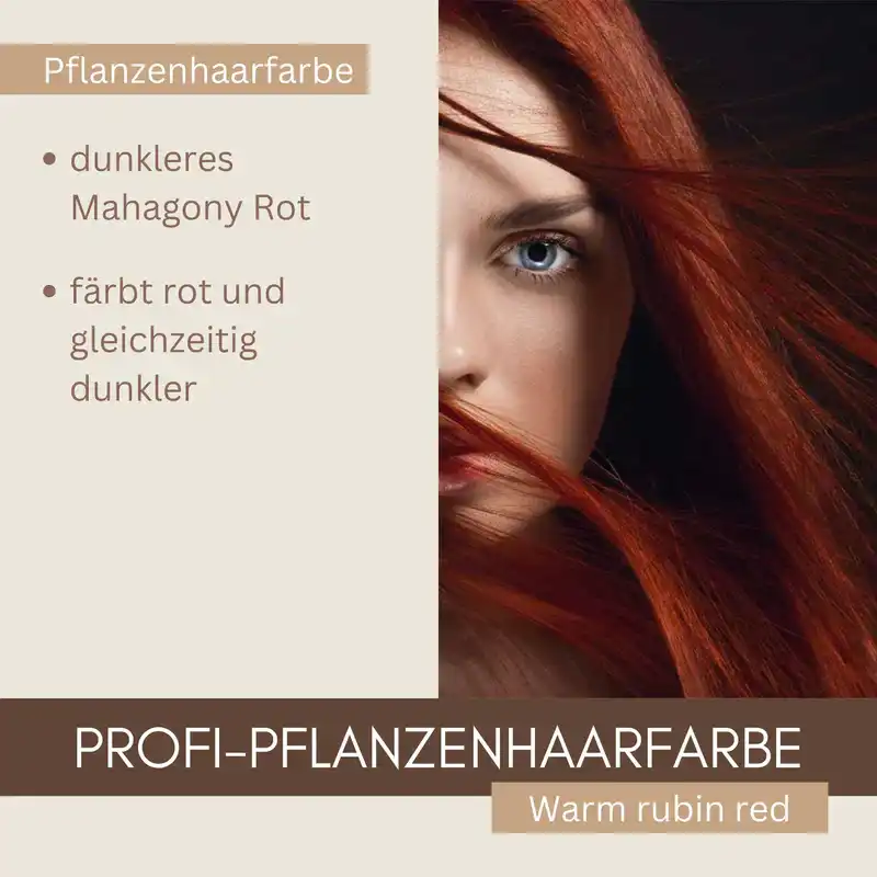 Profi-Pflanzenhaarfarbe "warmes Rubin-Rot - warm rubin red"