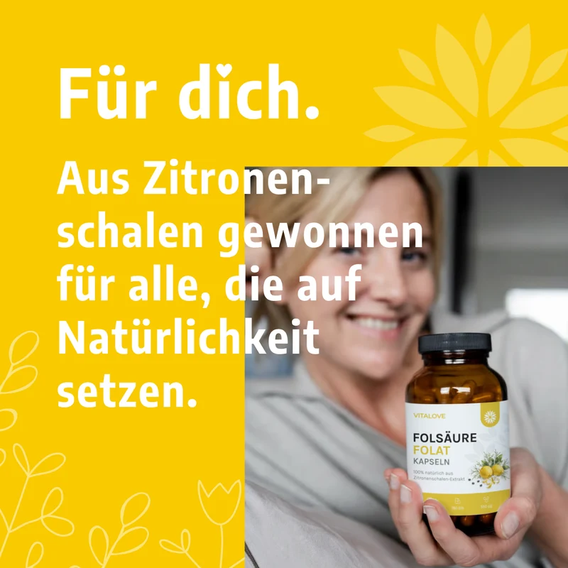 Folsäure Kapseln (Zitronenschalen-Extrakt) – 180 Kapseln