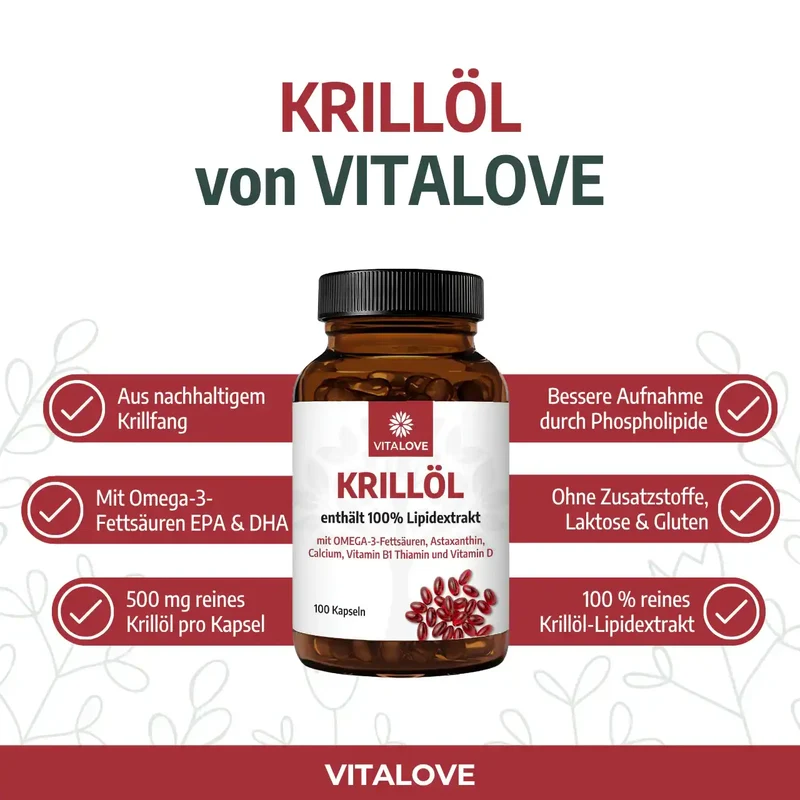 Krillöl Softgelkapseln (100% Lipidextrakt) – 100 Softgelkapseln