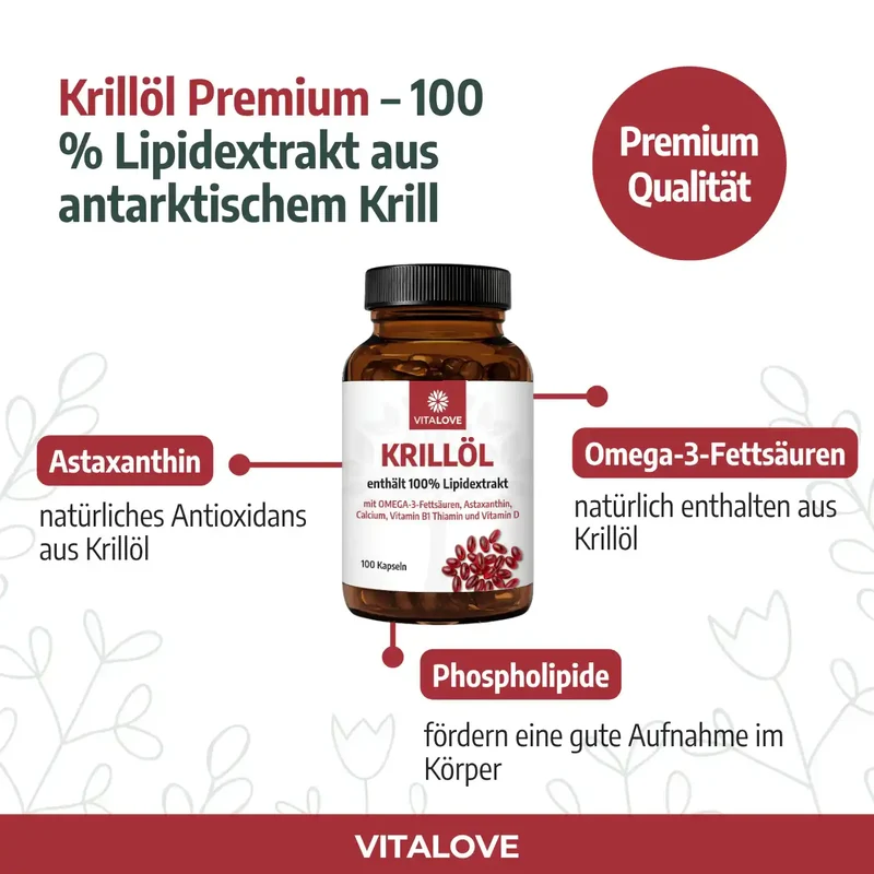 Krillöl Softgelkapseln (100% Lipidextrakt) – 100 Softgelkapseln