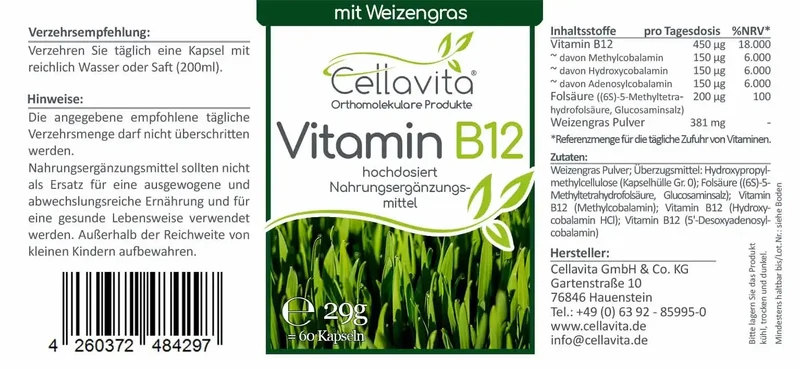 Vitamin B12 - Kapseln (hochdosiert)